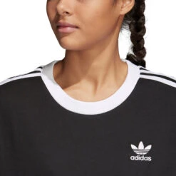 Adidas Originals Trefoil Three Stripes Women's T-Shirt Black/White -RBD OUTLET cy4751 3