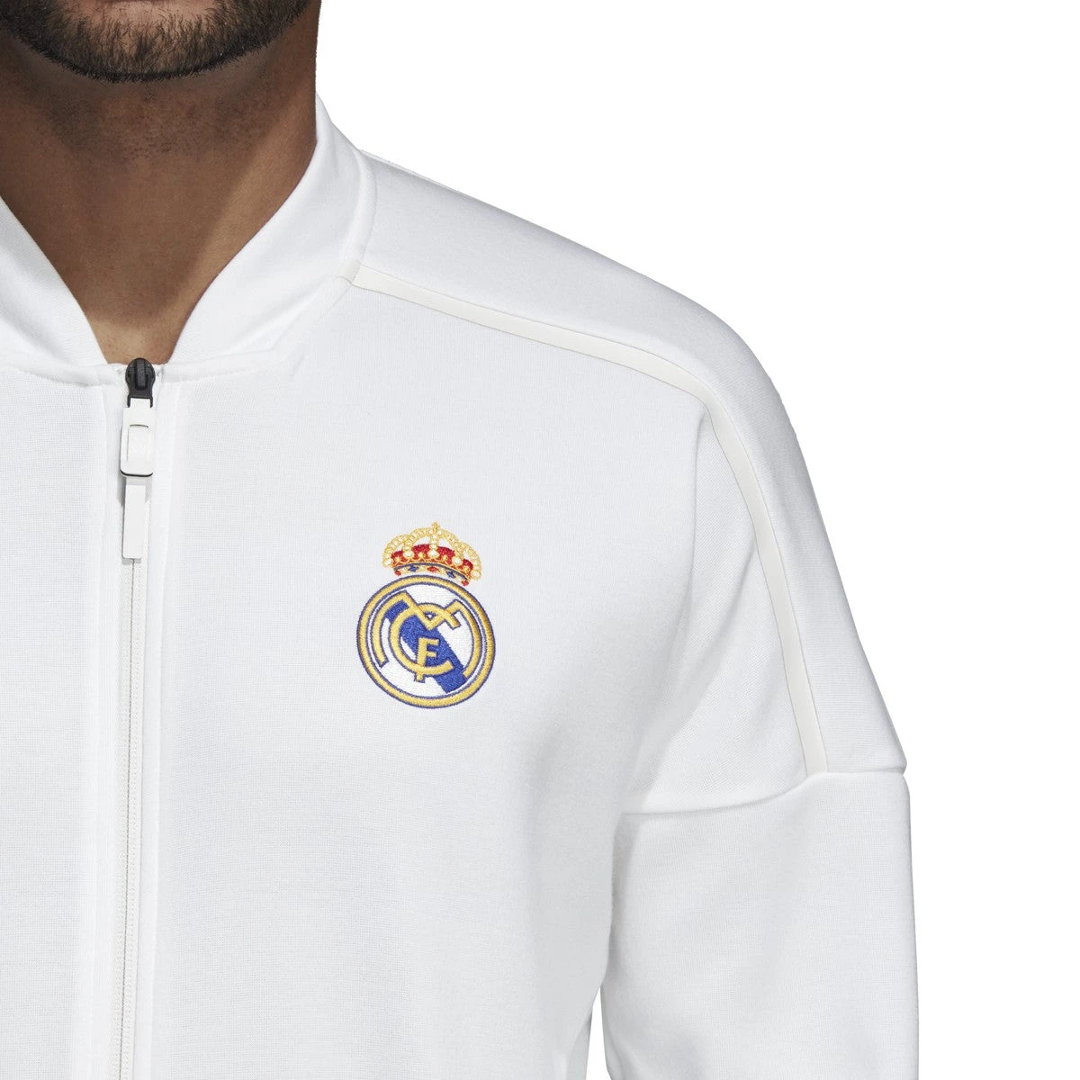 Adidas Men's Soccer Real Madrid Adidas Z.N.E Jacket Core White 3 Adidas Men's Soccer Real Madrid Adidas Z.N.E Jacket Core White - Image 3