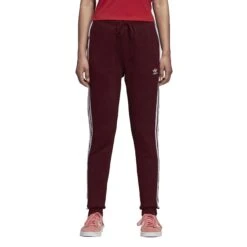 Adidas Originals Trefoil Women's Cuffed Track Pants Maroon/White