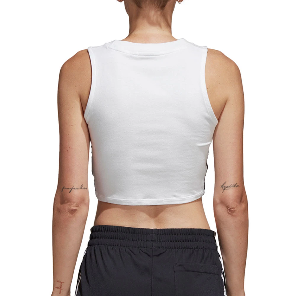 Adidas Originals Trefoil Women's Athletic Casual Crop Top White/Black 4 Adidas Originals Trefoil Women's Athletic Casual Crop Top White/Black - Image 4