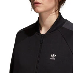 Adidas Originals Women's Athletic Track Jacket Black/White -RBD OUTLET dh4194 3