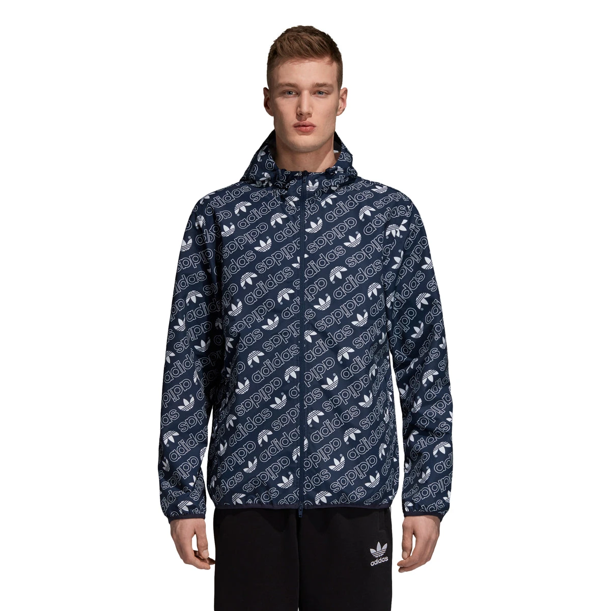 Adidas Men's Originals Monogram WB Jacket Collegiate Navy 1 Adidas Men's Originals Monogram WB Jacket Collegiate Navy