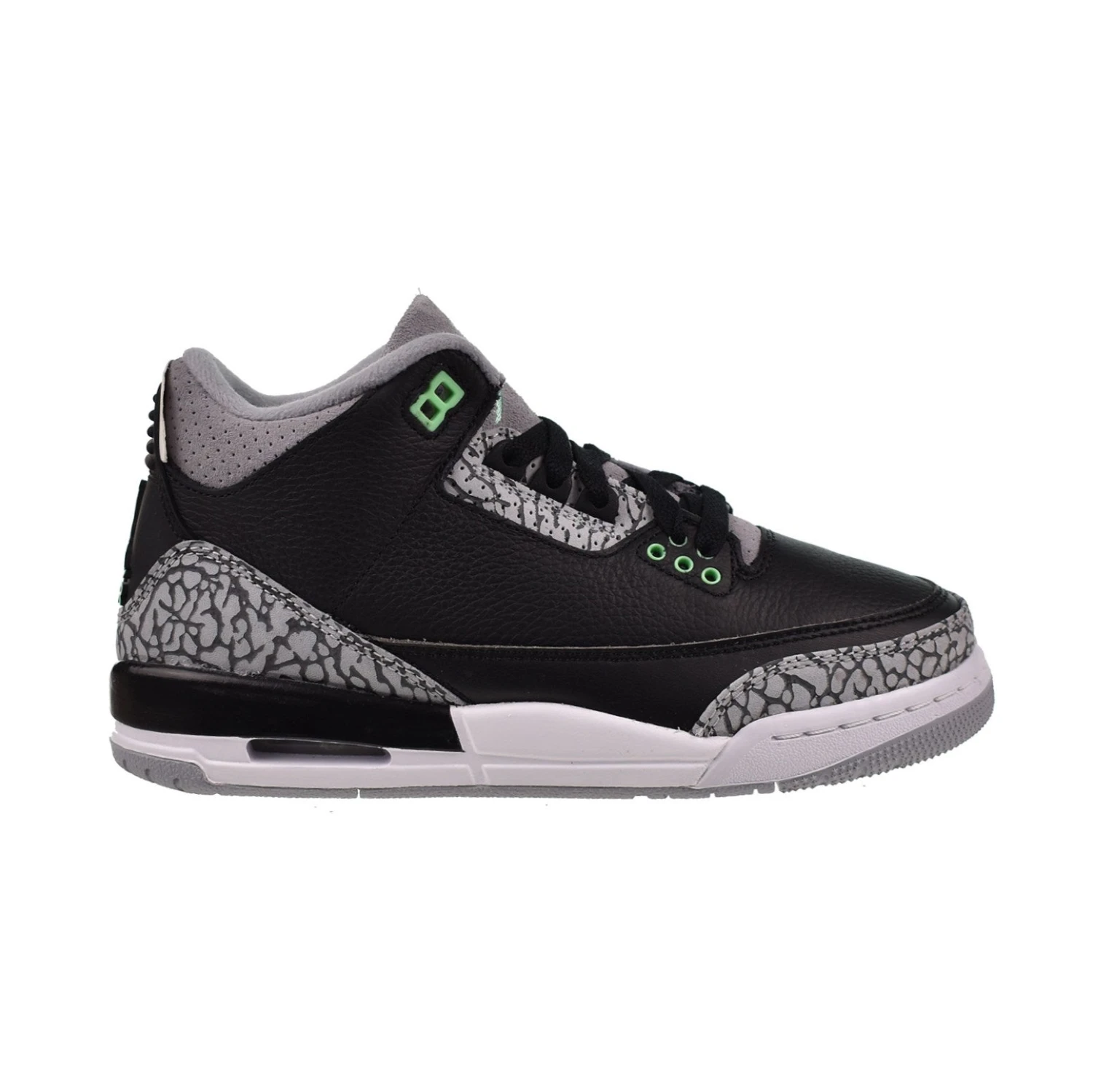 Jordan 3 Retro (GS) Big Kids' Shoes Black-Wolf Grey-White-Green Glow 1 Jordan 3 Retro (GS) Big Kids' Shoes Black-Wolf Grey-White-Green Glow