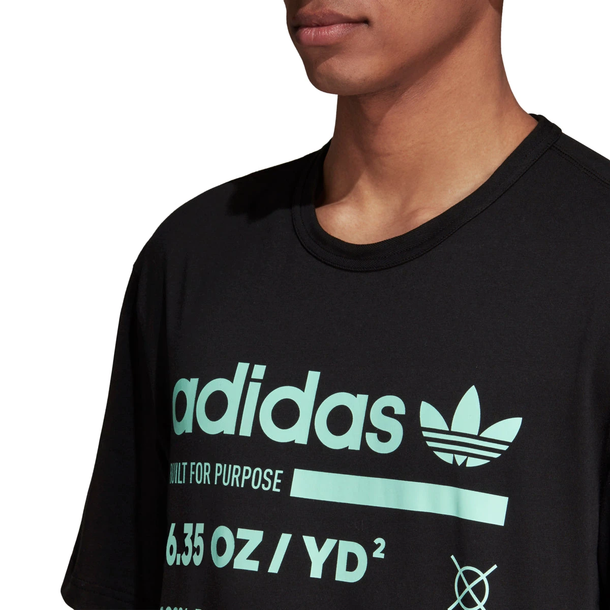 Adidas Originals Kaval Men's Athletic Casual T-Shirt Black/Clear Mint 3 Adidas Originals Kaval Men's Athletic Casual T-Shirt Black/Clear Mint - Image 3