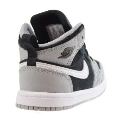 Jordan 1 Mid Elephant Print (TD) Toddler Shoes Black-White-Light Smoke Grey -RBD OUTLET dm6217 016 3