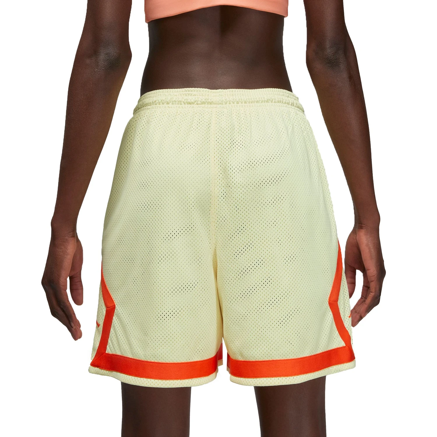 Jordan Heritage Women's Diamond Shorts Citron Tint-Rush Orange 2 Jordan Heritage Women's Diamond Shorts Citron Tint-Rush Orange - Image 2