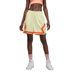 Jordan Heritage Women's Diamond Shorts Citron Tint-Rush Orange