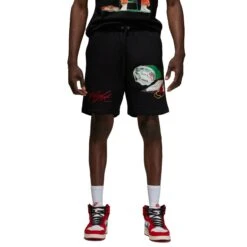 Air Jordan Artist Series Fleece Men's Shorts Black-University Red