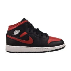 Jordan 1 Mid (GS) Big Kids' Shoes Black/Varsity Red-Summit White Dq8423-067