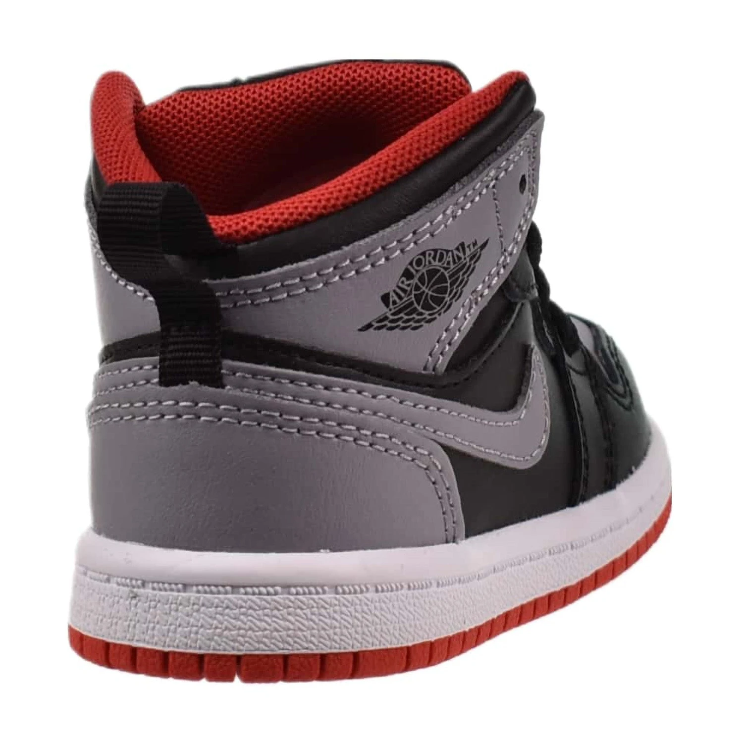 Jordan 1 Mid (TD) Toddler Shoes Black-Cement Grey-Fire Red 3 Jordan 1 Mid (TD) Toddler Shoes Black-Cement Grey-Fire Red - Image 3