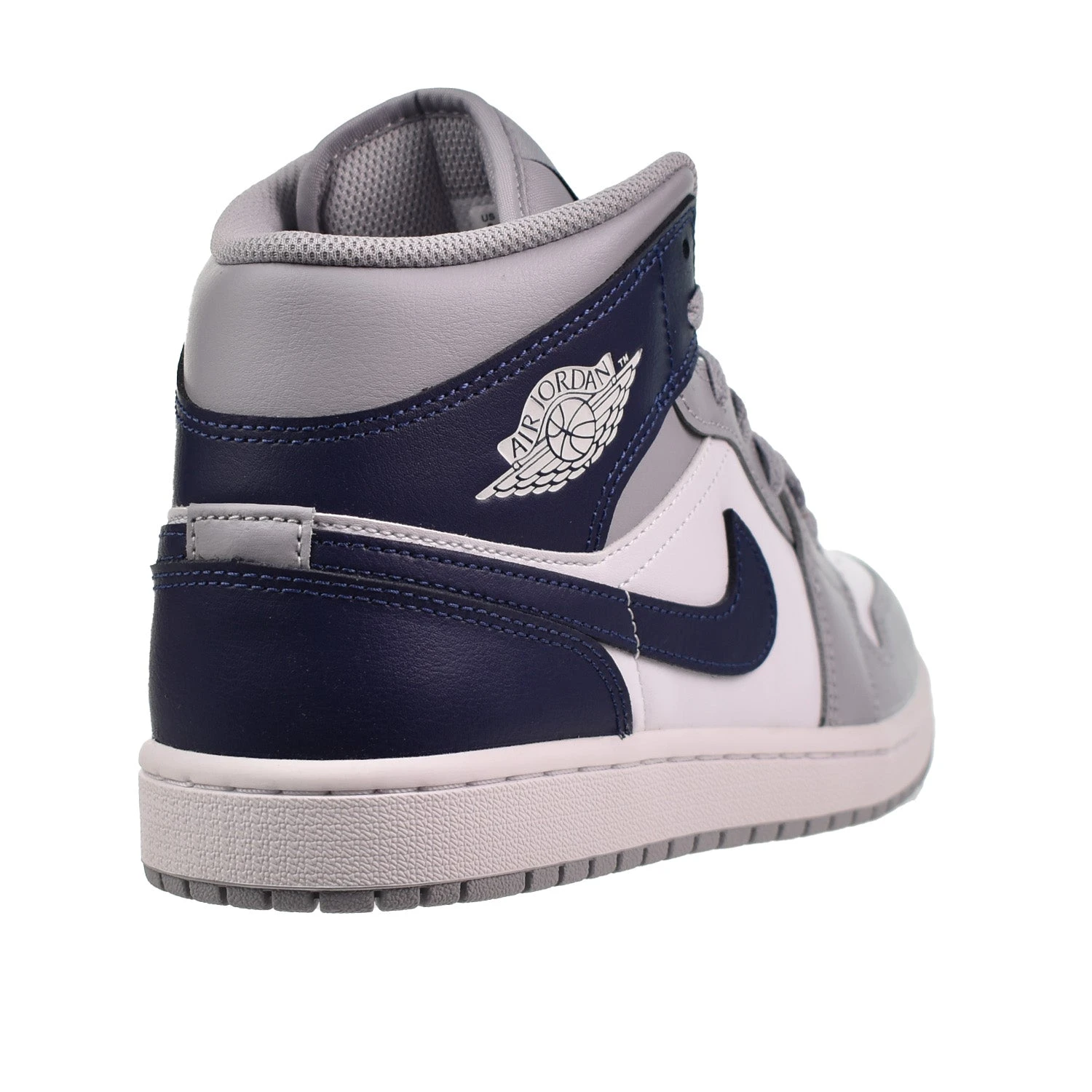 Air Jordan 1 Mid Men's Shoes White-Wolf Gray-Midnight Navy 3 Air Jordan 1 Mid Men's Shoes White-Wolf Gray-Midnight Navy - Image 3