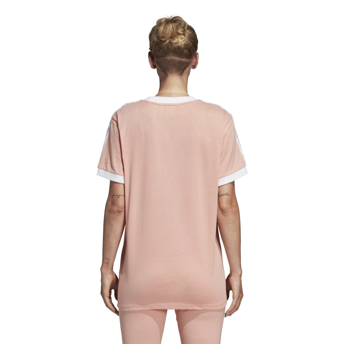 Adidas Women's Originals 3-Stripes Tee Dust Pink 2 Adidas Women's Originals 3-Stripes Tee Dust Pink - Image 2