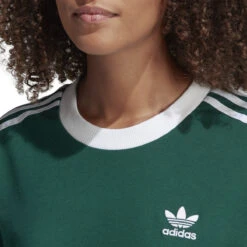 Adidas Women's 3 Stripes Tee Collegiate Green 10 Adidas Women's 3 Stripes Tee Collegiate Green -RBD OUTLET dv2590 5