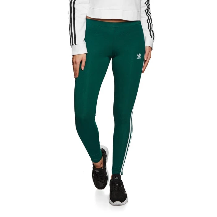 Adidas Women's Originals 3-Stripes Leggings Collegiate Green 1 Adidas Women's Originals 3-Stripes Leggings Collegiate Green