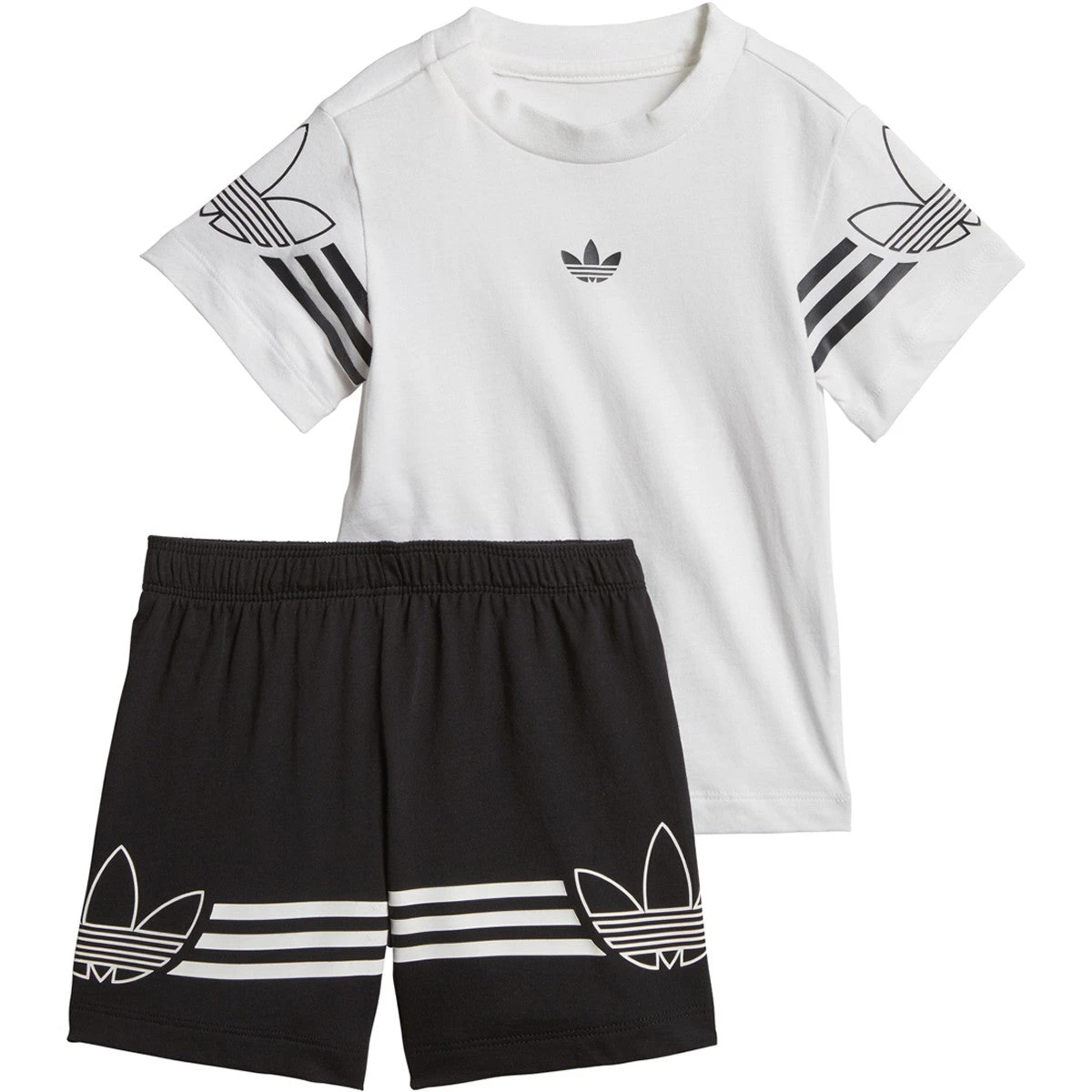 Adidas Infant & Toddler Originals Outline Tee Shorts Set White/Black 1 Adidas Infant & Toddler Originals Outline Tee Shorts Set White/Black