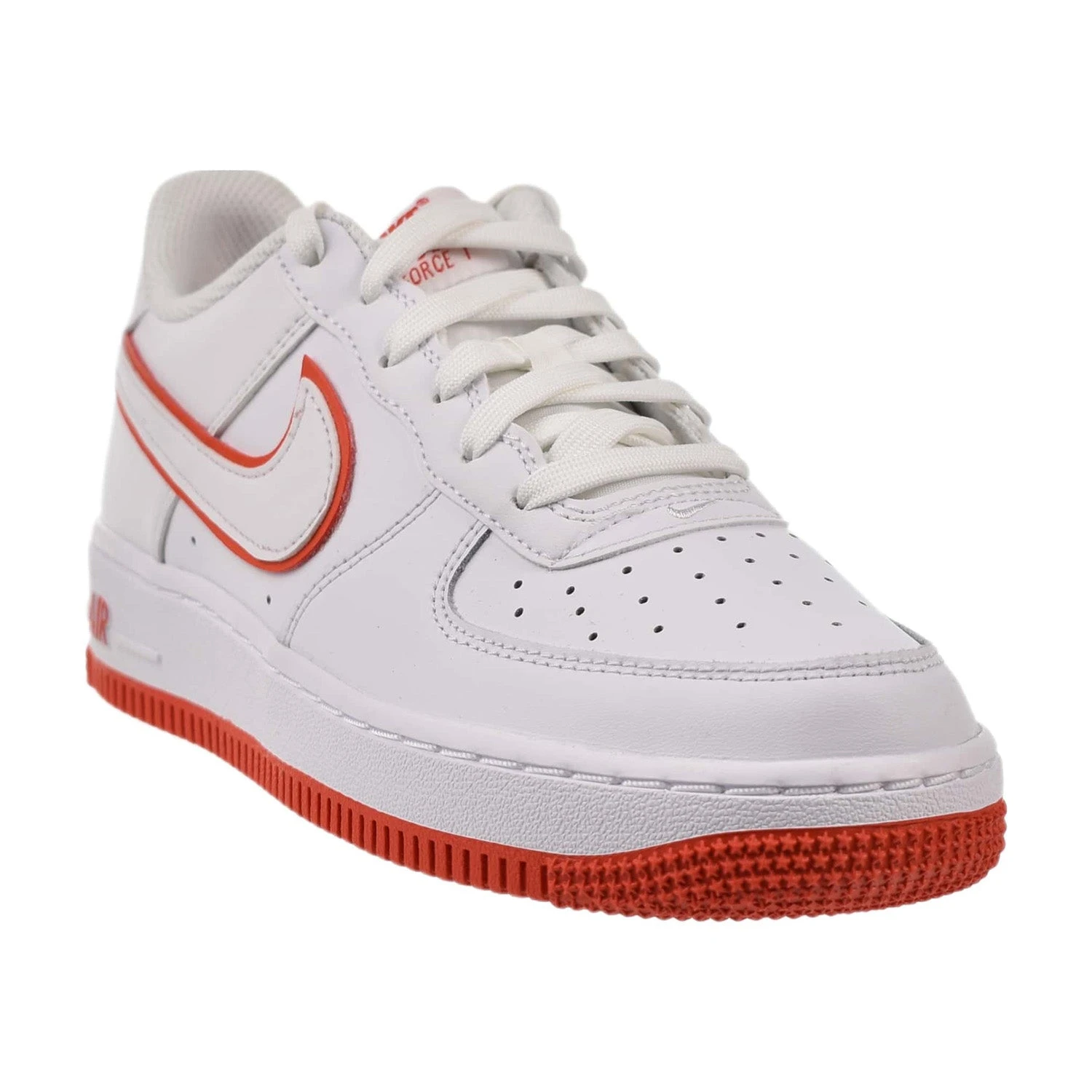 Nike Air Force 1 Low (GS) Big Kids' Shoes White Picante Red 2 Nike Air Force 1 Low (GS) Big Kids' Shoes White Picante Red - Image 2