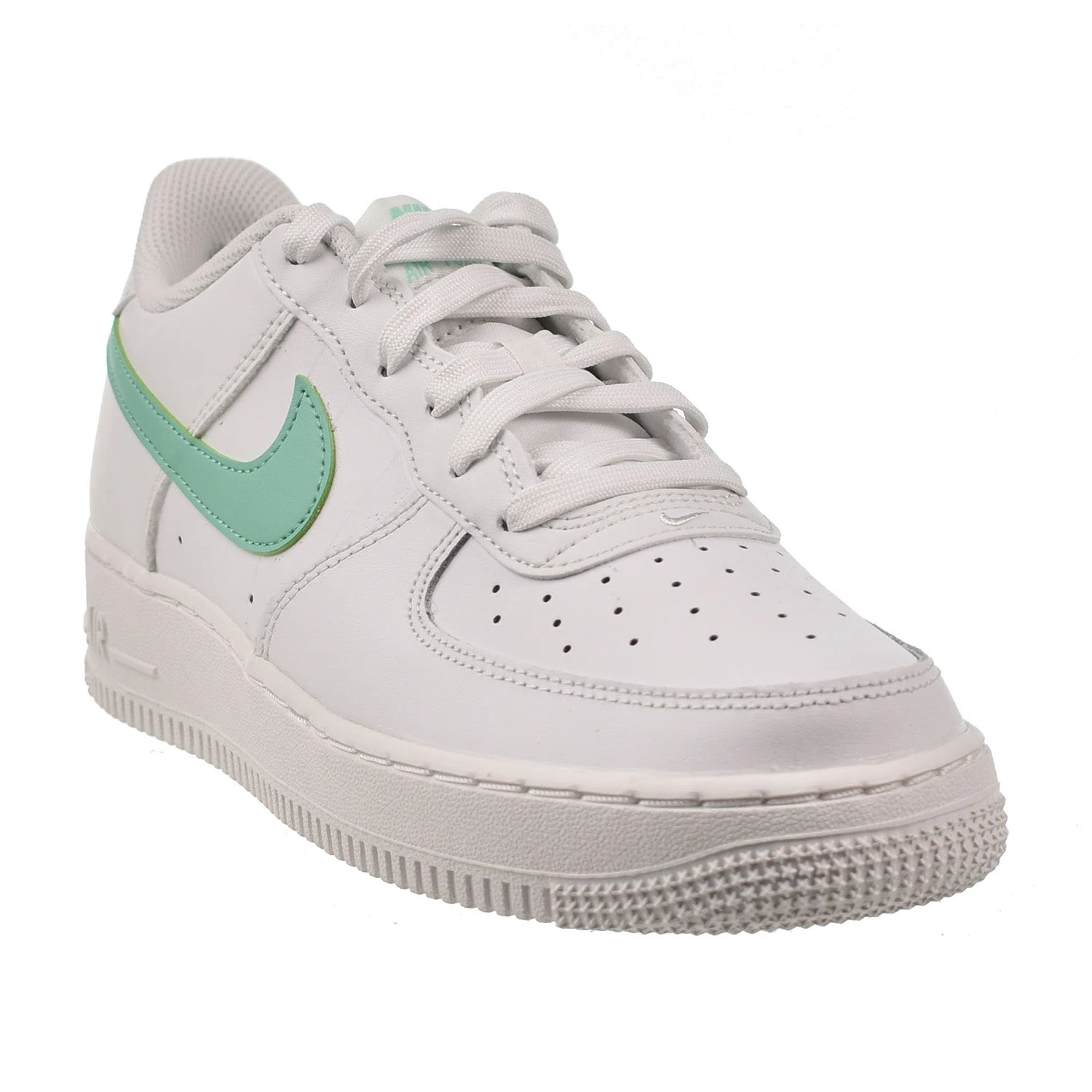 Nike Air Force 1 Low (GS) Big Kids' Shoes White-Emerald Rise 2 Nike Air Force 1 Low (GS) Big Kids' Shoes White-Emerald Rise - Image 2
