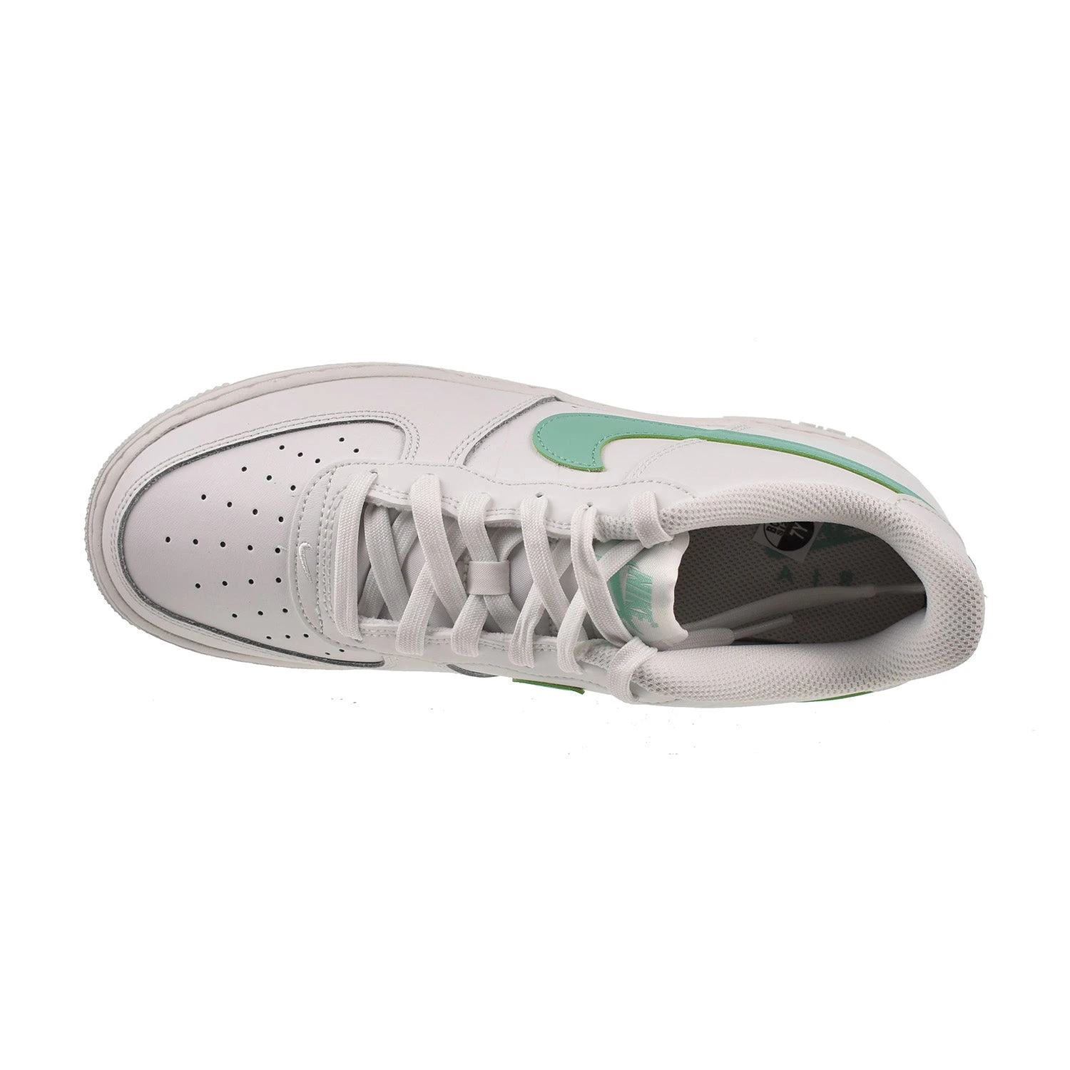 Nike Air Force 1 Low (GS) Big Kids' Shoes White-Emerald Rise 5 Nike Air Force 1 Low (GS) Big Kids' Shoes White-Emerald Rise - Image 5