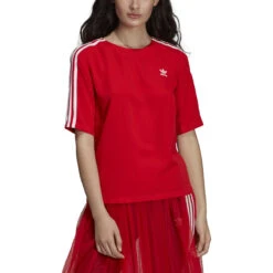 Adidas Women's Originals 3-Stripes T-shirt Red