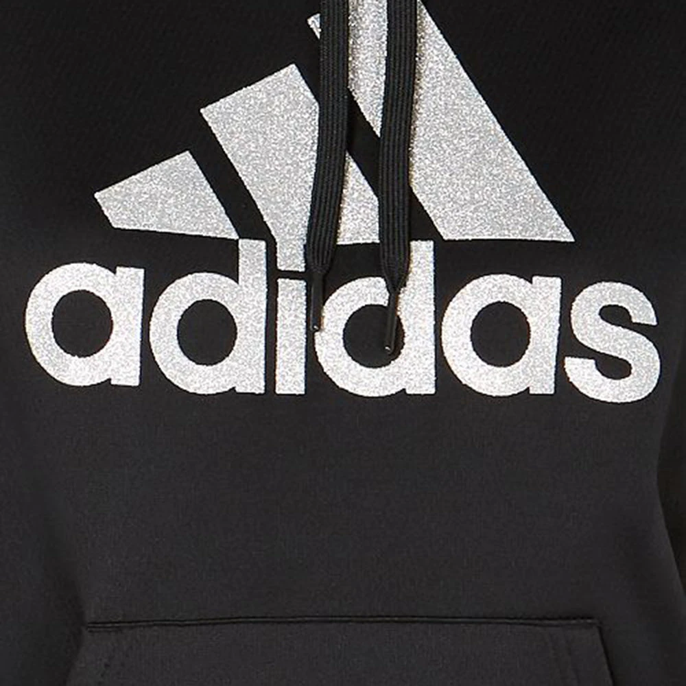 Adidas Women's Originals Shine Logo Hoodie Black 2 Adidas Women's Originals Shine Logo Hoodie Black - Image 2
