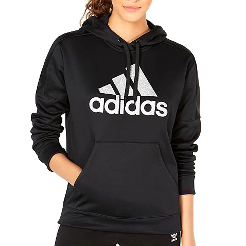 Adidas Women's Originals Shine Logo Hoodie Black 1 Adidas Women's Originals Shine Logo Hoodie Black
