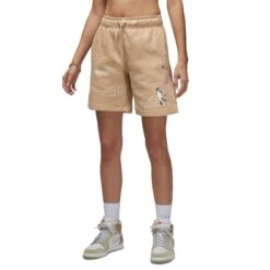 Jordan Flight Women's Washed Fleece Shorts Light Sienna