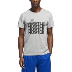 Adidas Men's New Hustle Graphic Tee Grey