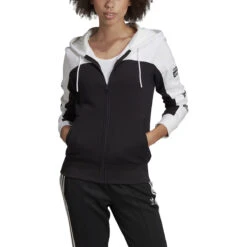 Adidas Women's Originals Logo Track Jacket White-Black