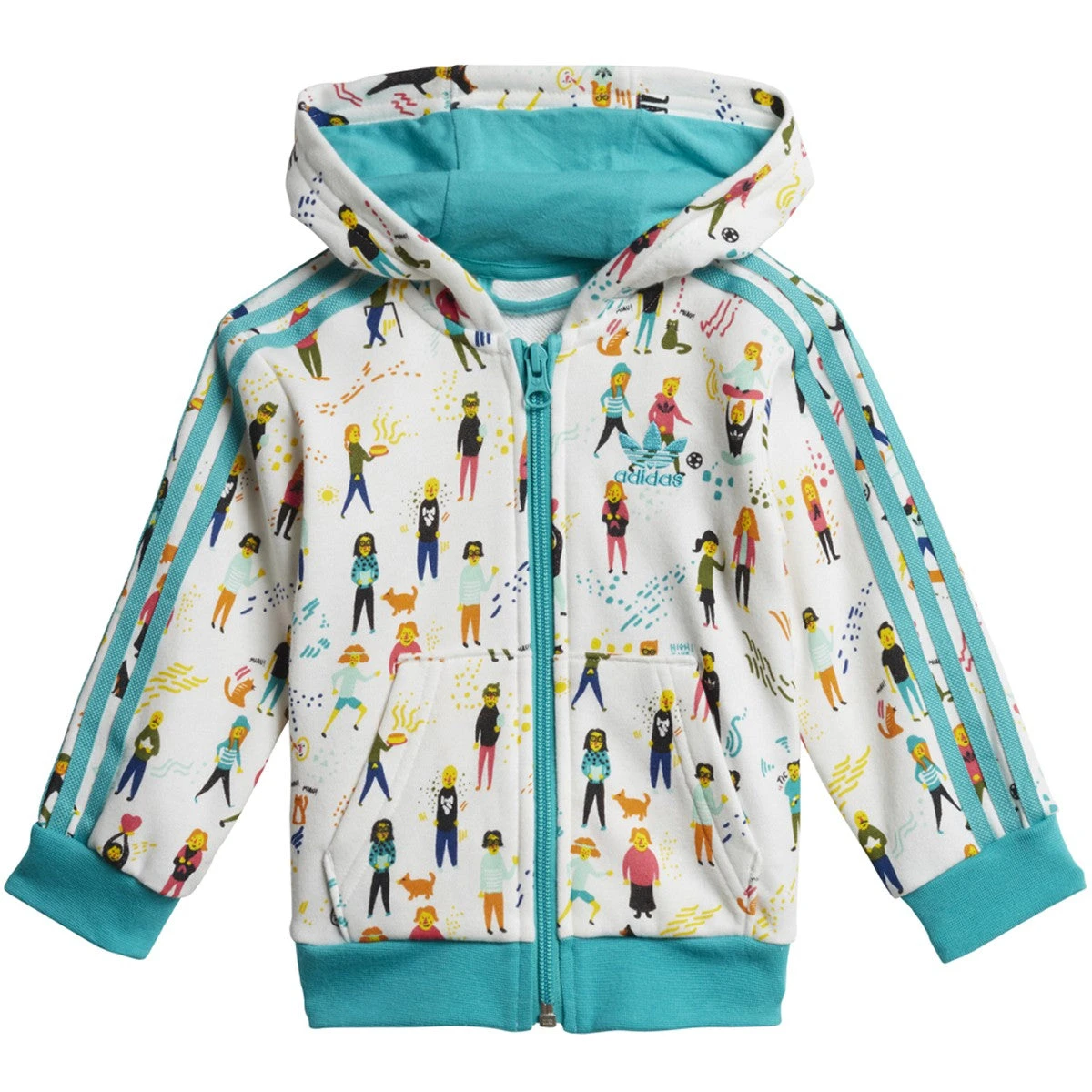 Adidas Infants & Toddler Originals Hoodie Set Multicolor-Hi-Res Aqua 2 Adidas Infants & Toddler Originals Hoodie Set Multicolor-Hi-Res Aqua - Image 2