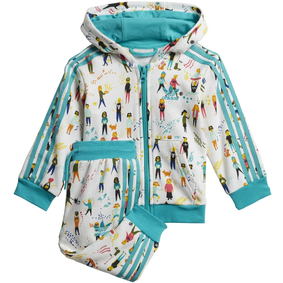 Adidas Infants & Toddler Originals Hoodie Set Multicolor-Hi-Res Aqua 1 Adidas Infants & Toddler Originals Hoodie Set Multicolor-Hi-Res Aqua