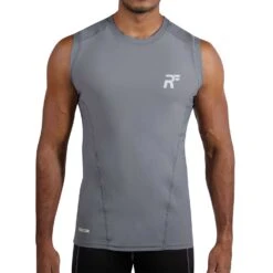 RunFlyte Men's Tech Flyte Compression Tank Top Charcoal Grey