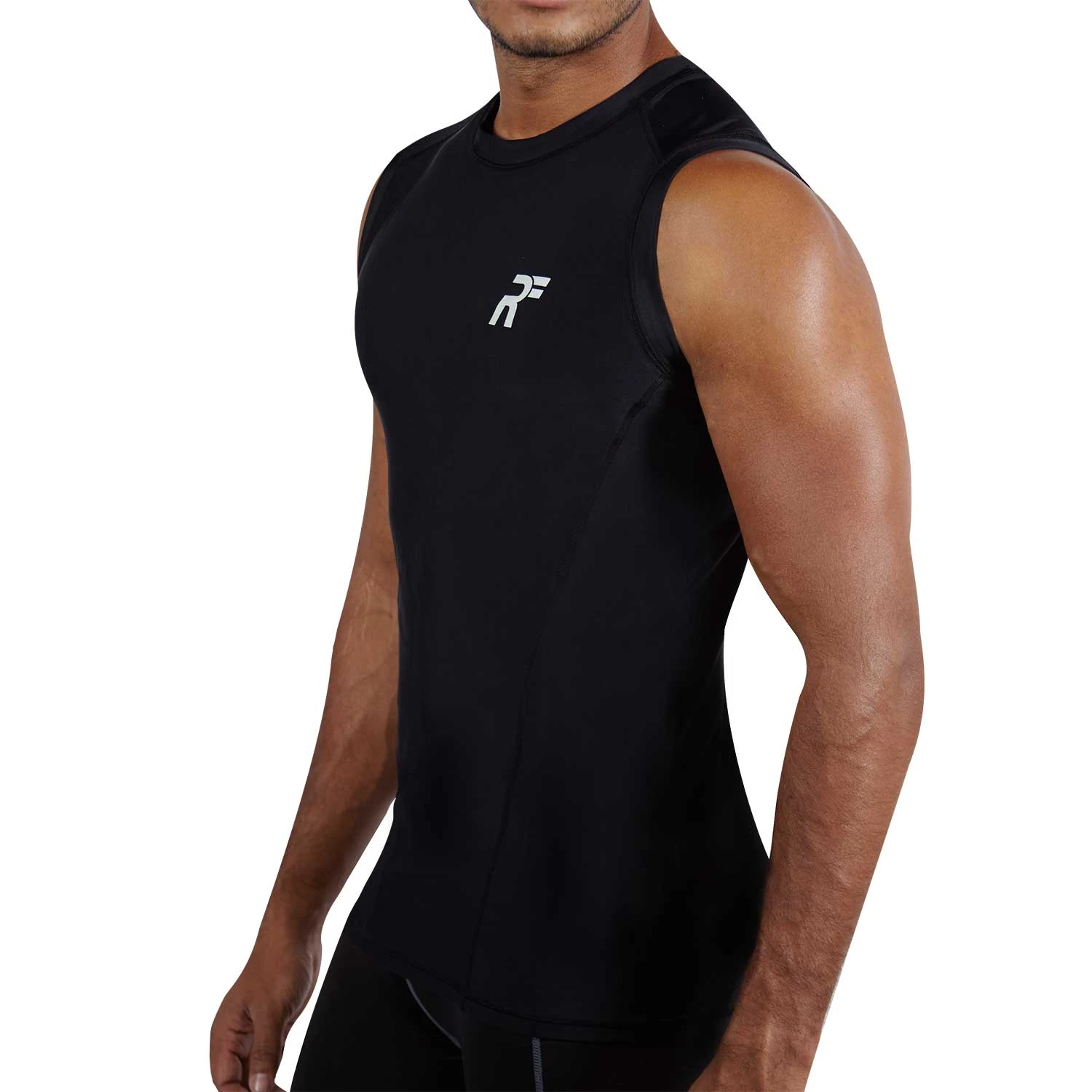 RunFlyte Men's Tech Flyte Compression Tank Top Black/Grey 2 RunFlyte Men's Tech Flyte Compression Tank Top Black/Grey - Image 2