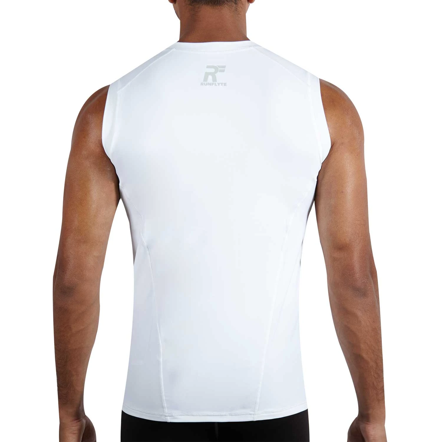 RunFlyte Men's Tech Flyte Compression Tank Top White/Grey 3 RunFlyte Men's Tech Flyte Compression Tank Top White/Grey - Image 3