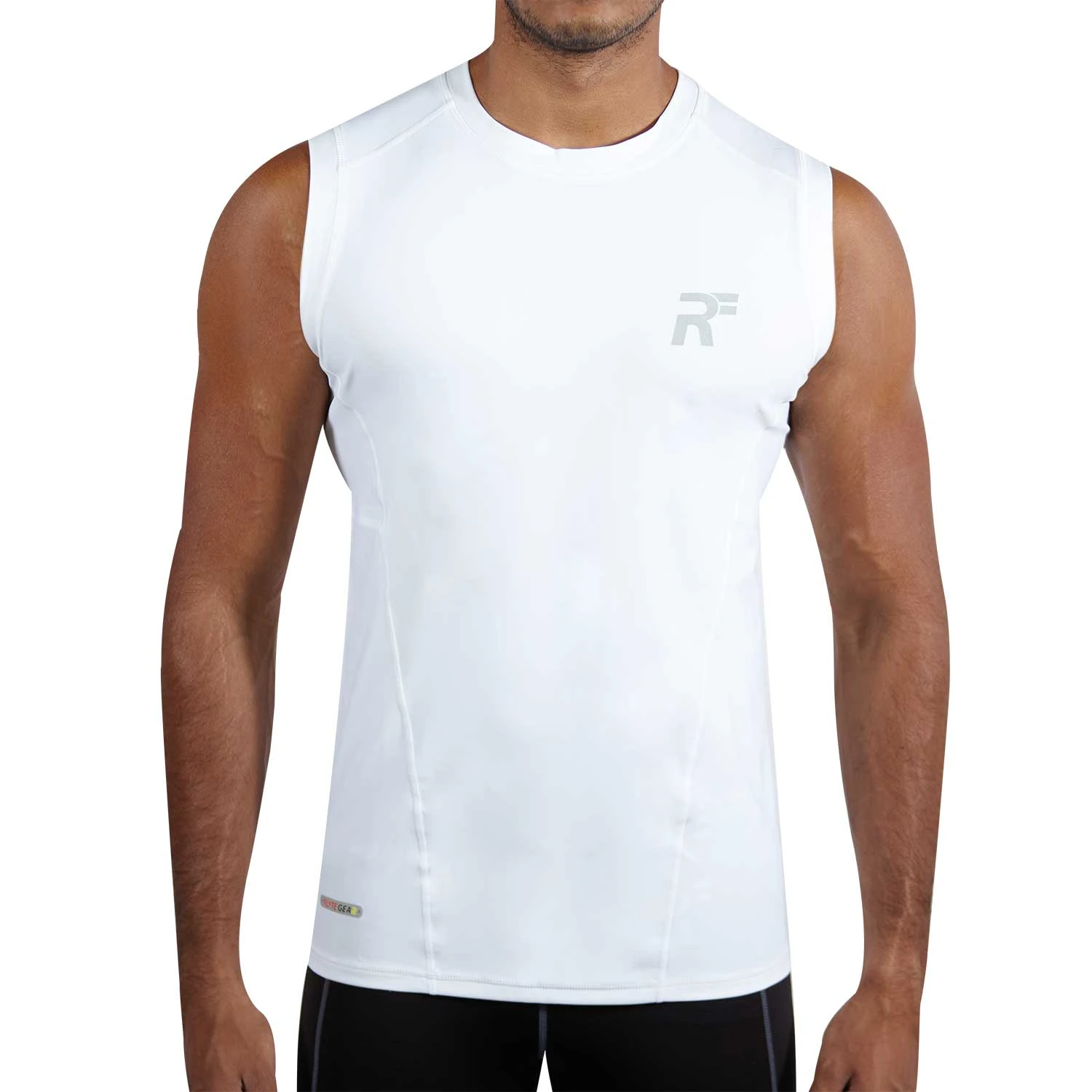 RunFlyte Men's Tech Flyte Compression Tank Top White/Grey 1 RunFlyte Men's Tech Flyte Compression Tank Top White/Grey