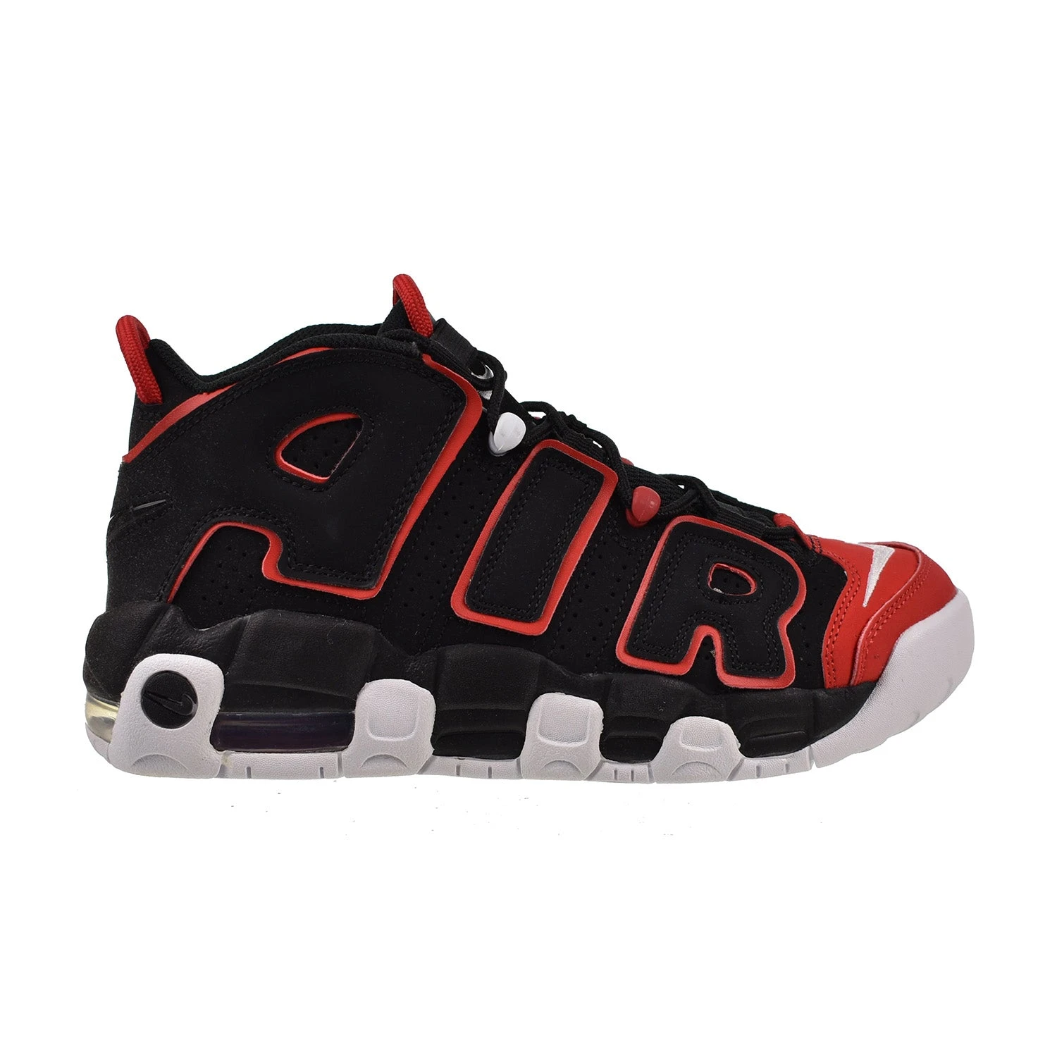 Nike Air More Uptempo 96 (GS) Big Kids' Shoes Black-Red Toe 1 Nike Air More Uptempo 96 (GS) Big Kids' Shoes Black-Red Toe