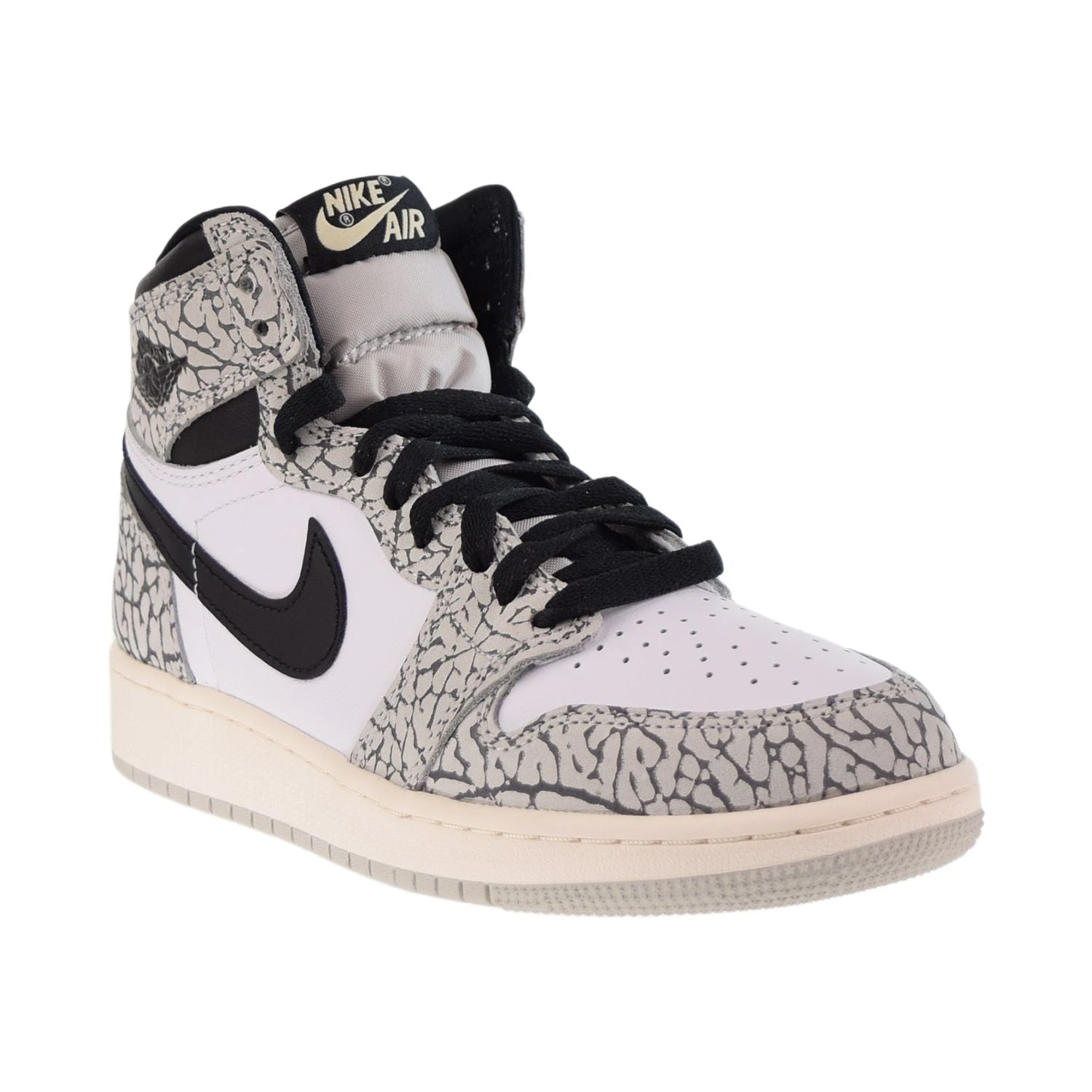 Air Jordan 1 High (GS) "Cement" Big Kids' Shoes Tech Grey-Black-White 2 Air Jordan 1 High (GS) "Cement" Big Kids' Shoes Tech Grey-Black-White - Image 2