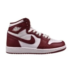 Jordan 1 Retro High OG (GS) Big Kids' Shoes White-Team Red