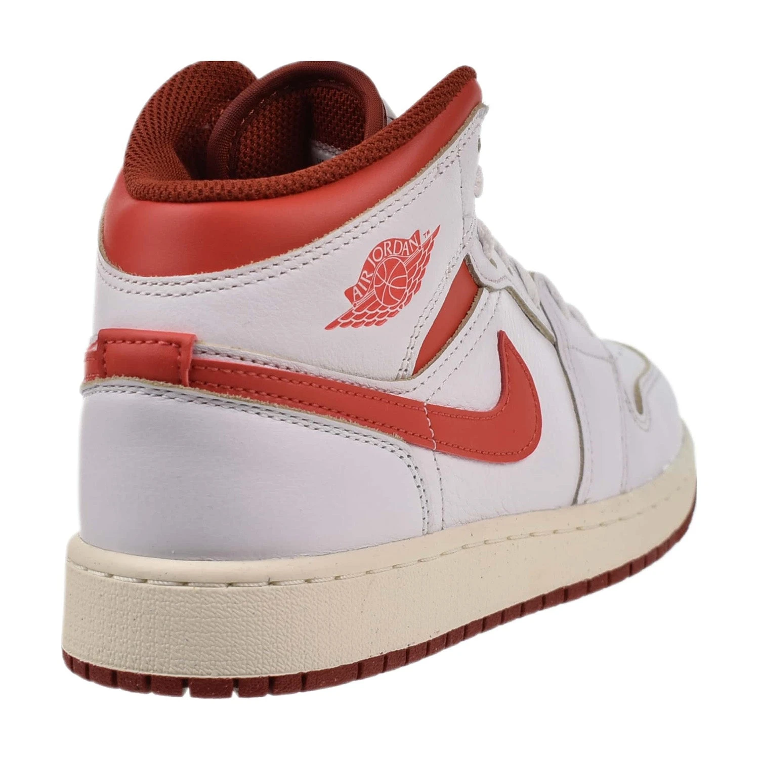 Nike Jordan 1 Mid SE (GS) Big Kid's Shoes White-Lobster-Dune Red 3 Nike Jordan 1 Mid SE (GS) Big Kid's Shoes White-Lobster-Dune Red - Image 3
