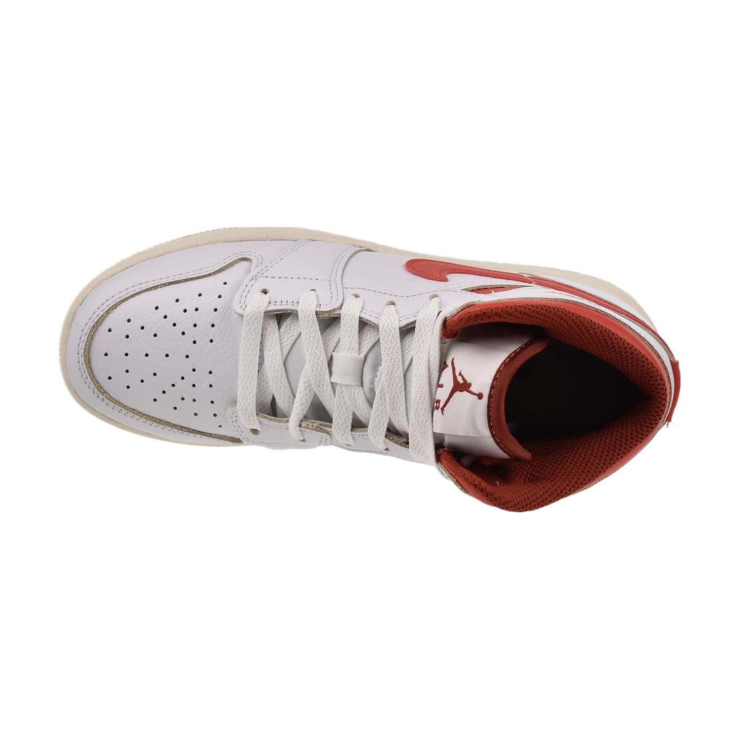 Nike Jordan 1 Mid SE (GS) Big Kid's Shoes White-Lobster-Dune Red 5 Nike Jordan 1 Mid SE (GS) Big Kid's Shoes White-Lobster-Dune Red - Image 5