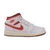 Nike Jordan 1 Mid SE (GS) Big Kid's Shoes White-Lobster-Dune Red