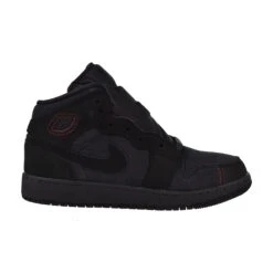 Nike Air Jordan 1 Mid SE Craft (GS) Big Kids' Shoes Dark Smoke Grey-Varsity Red