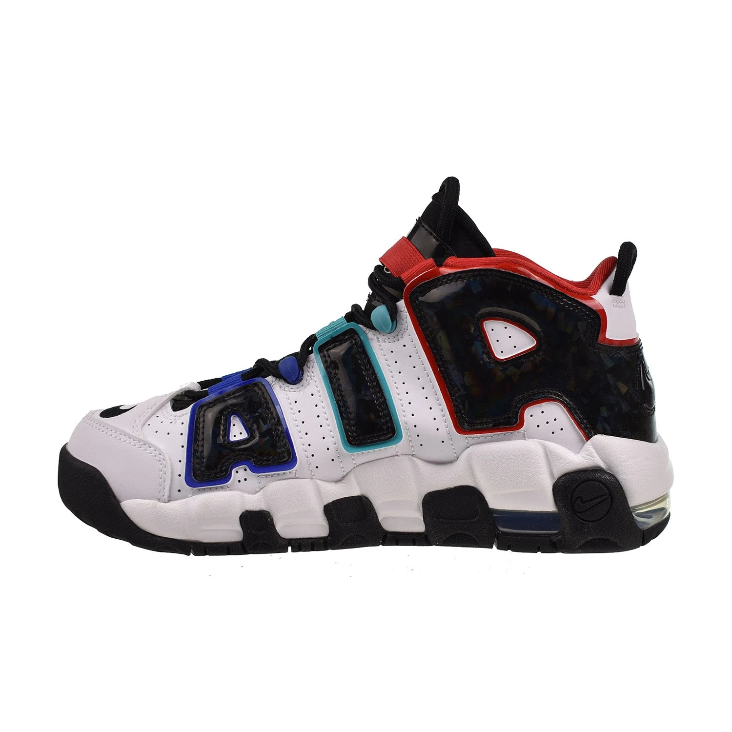 Nike Air More Uptempo CL (GS) Big Kids' Shoes White-Black-Royal Red 4 Nike Air More Uptempo CL (GS) Big Kids' Shoes White-Black-Royal Red - Image 4