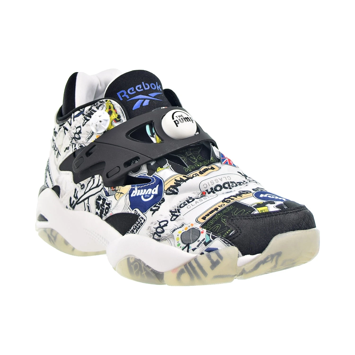 Reebok Pump Court "Sticker City" Men's Shoes Black-White 2 Reebok Pump Court "Sticker City" Men's Shoes Black-White - Image 2