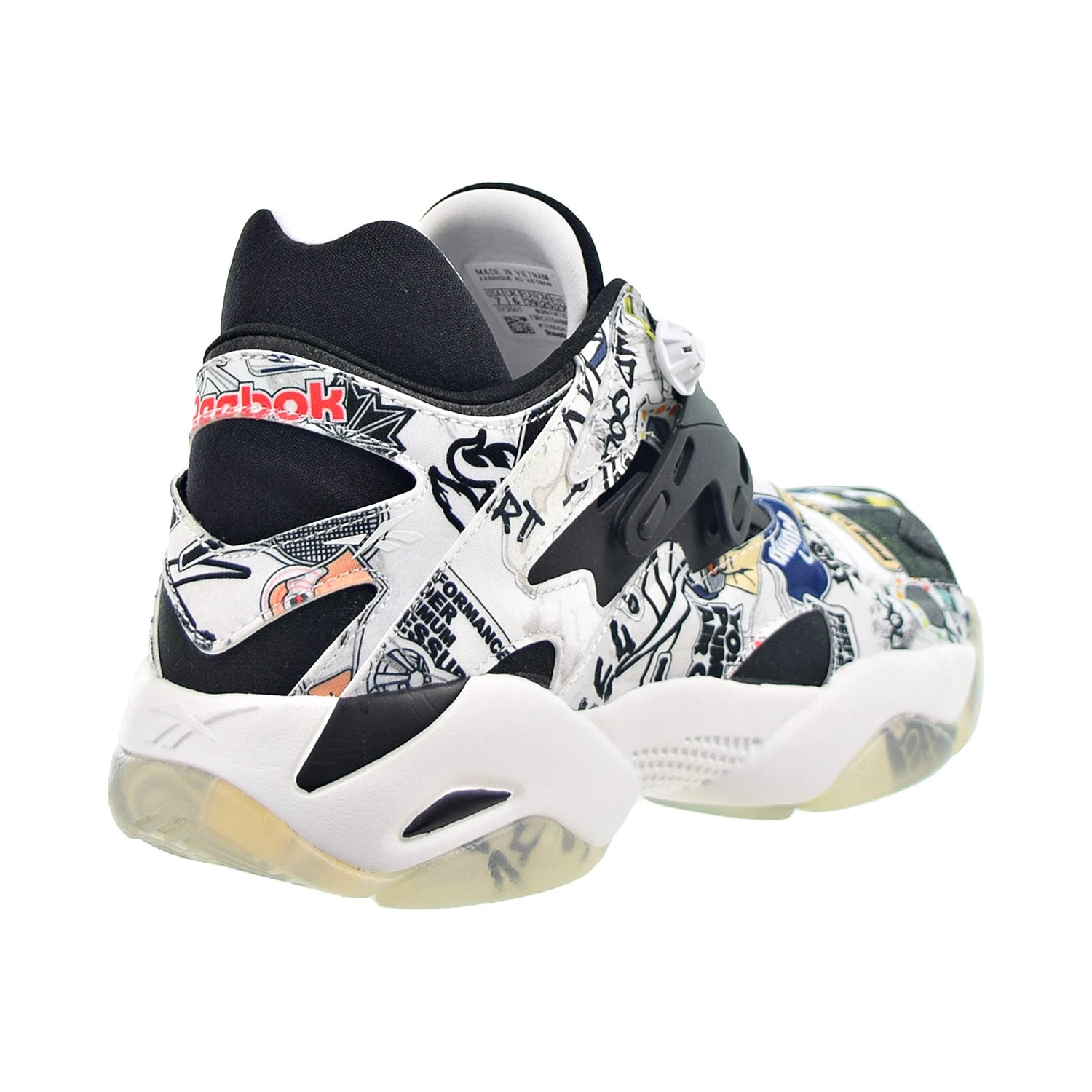 Reebok Pump Court "Sticker City" Men's Shoes Black-White 3 Reebok Pump Court "Sticker City" Men's Shoes Black-White - Image 3