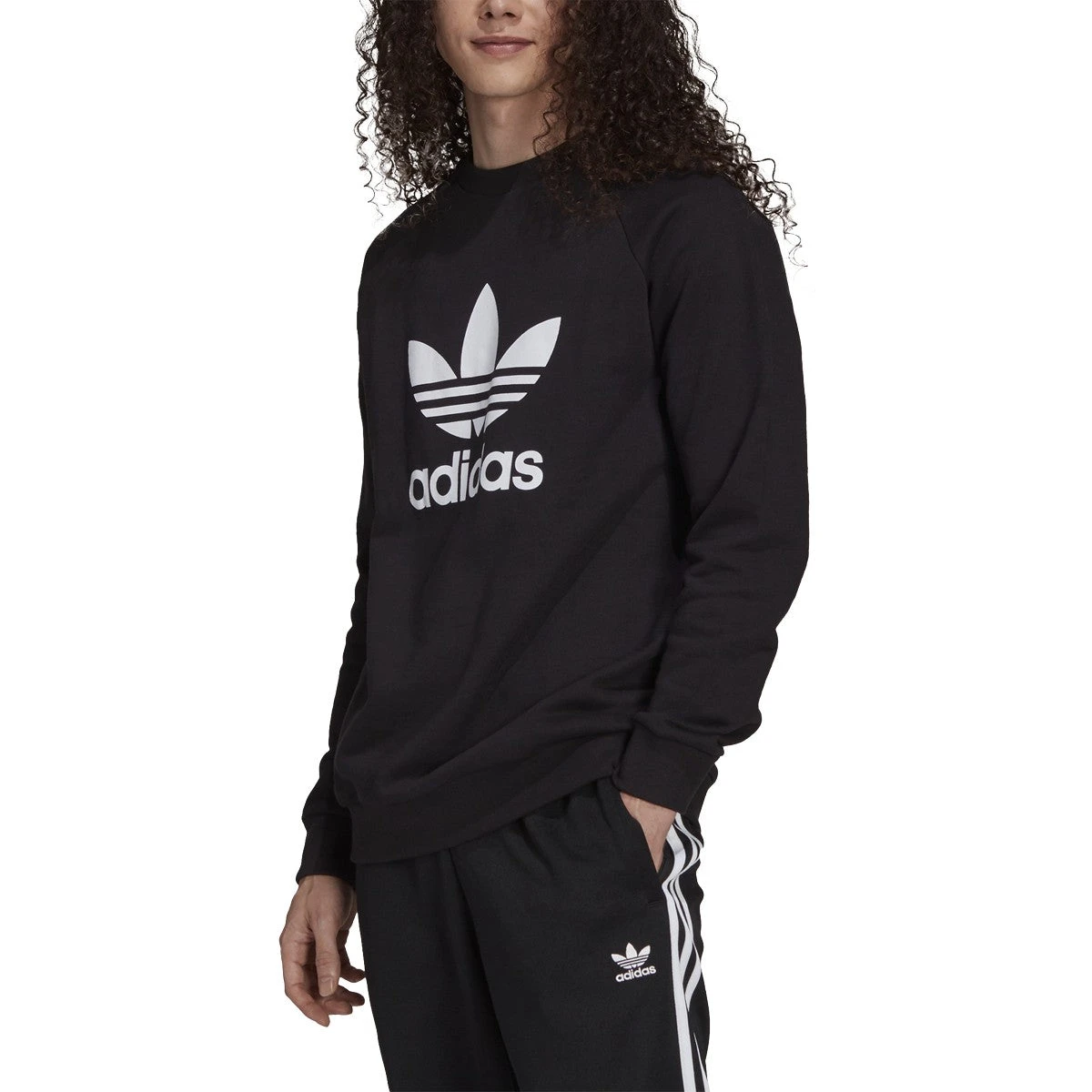 Adidas Adicolor Classics Trefoil Crewneck Men's Sweatshirt Black-White 1 Adidas Adicolor Classics Trefoil Crewneck Men's Sweatshirt Black-White