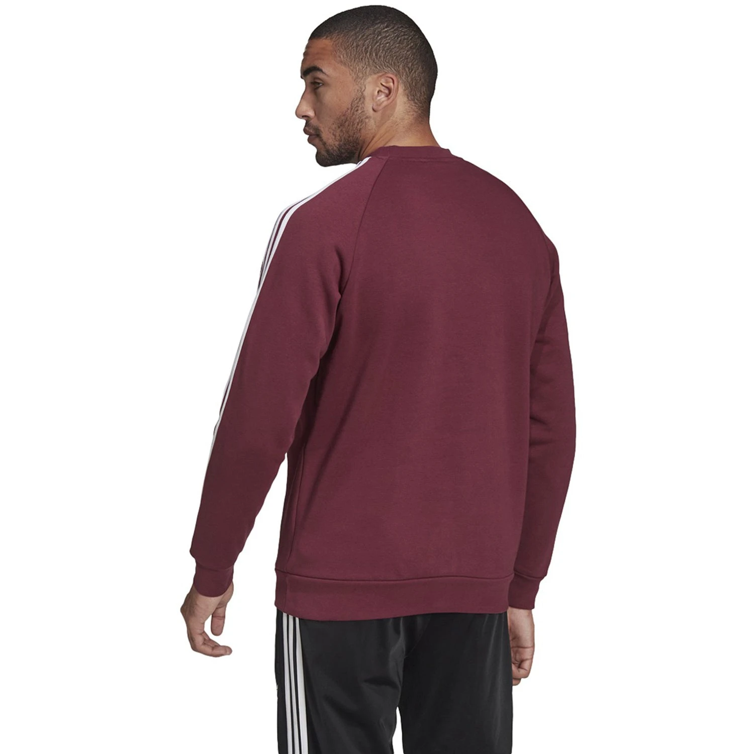Adidas Adicolor Classics 3-Stripes Men's Crew Sweatshirt Victory Crimson 2 Adidas Adicolor Classics 3-Stripes Men's Crew Sweatshirt Victory Crimson - Image 2