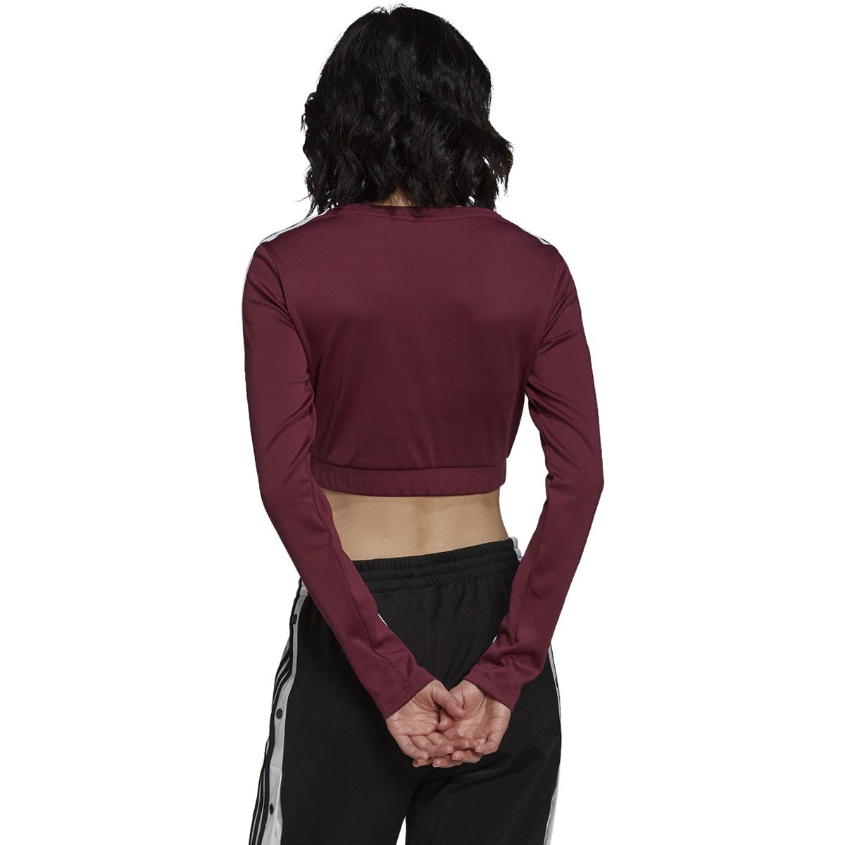 Adidas Adicolor Classics Long Sleeve Women's Tee Burgundy 2 Adidas Adicolor Classics Long Sleeve Women's Tee Burgundy - Image 2