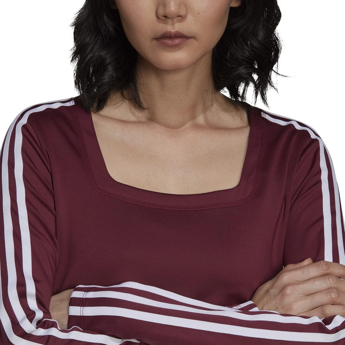 Adidas Adicolor Classics Long Sleeve Women's Tee Burgundy 4 Adidas Adicolor Classics Long Sleeve Women's Tee Burgundy - Image 4