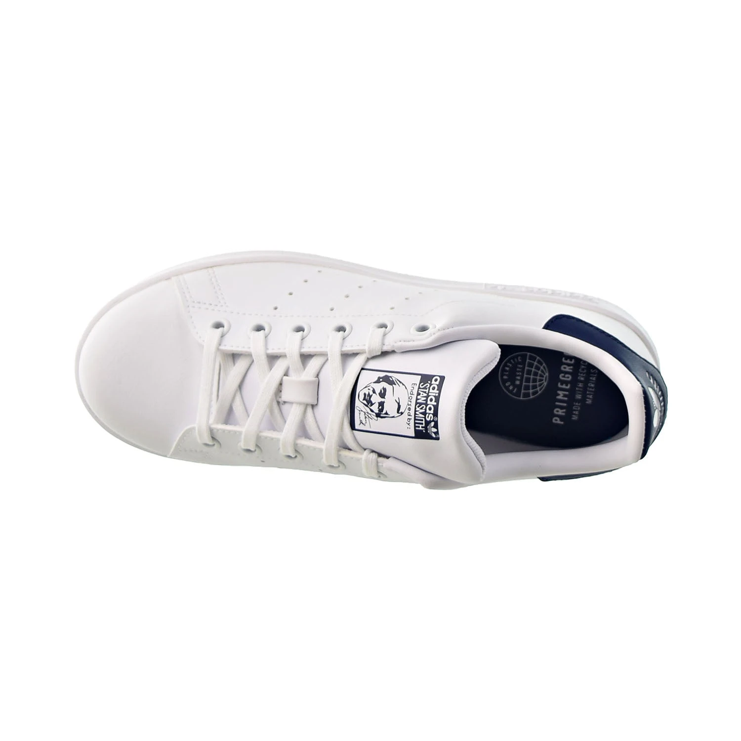 Adidas Stan Smith J Big Kids' Shoes Cloud White-Cloud White-Dark Blue 5 Adidas Stan Smith J Big Kids' Shoes Cloud White-Cloud White-Dark Blue - Image 5