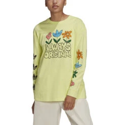 Adidas Graphic Long-Sleeve Women's Tee Pulse Yellow